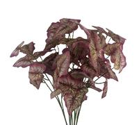 Leaf Artificial Faux Foliage Purple 85cm Realistic Pack of 6 Leaf Purple