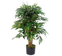 Leaf Artificial Ficus Tree Plant 90Cm Luxury Smilax 90Cm Real Wood Trunk Botanik