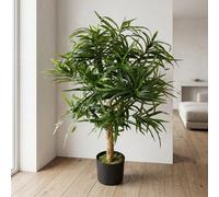 Leaf Artificial Ficus Tree Plant Green Dracaena 100Cm Natural Wood Trunk Realistic Botanik