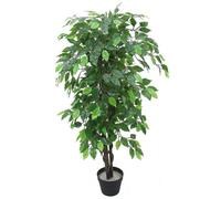 Leaf Artificial Ficus Tree Plant Green Extra Large Bushy Ficus 120Cm 4Ft Realistic Botanik