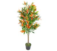 Leaf Artificial Ficus Tree Plant Red Green Ficus 130cm Real Wood Trunk Realistic Botanik Leaf Red