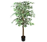 Leaf Artificial Ficus Tree Realistic Extra Large 5ft Botanik in Green Leaf Green