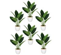 Leaf Artificial Foliage Plant Potted Aureum 45cm Pack of 6 in Green Leaf Green