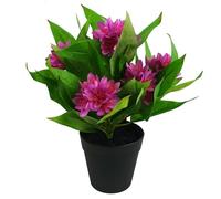 Leaf Artificial Freesia Flowering Houseplant Potted Plants Realistic, 18cm