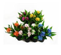 Leaf Artificial Freesia Flowering Houseplant Potted Plants Realistic, 18cm