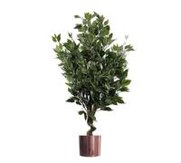 Leaf Artificial Indoor Tree with Planter, Mixed Materials, Evergreen Ficus Copper, 110cm