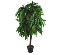 Leaf Artificial Mango Plant Tree 120cm 4ft Tall Large Realistic Green Natural Wood Botanik Leaf Green