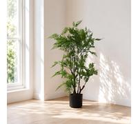 Leaf Artificial Natural Moss Base Fern Foliage Plant 90cm in Green Leaf Green
