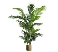 Artificial Palm Tree Extra Large - HUGE 180cm 6FT Gold Metal Planter Leaf Green One Size