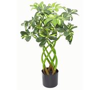 Leaf Artificial Schefflera Arboricola Foliage Plant (Umbrella Tree), Mixed Materials, Bonsai Twist, 70cm