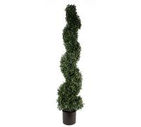 Leaf Artificial Topiary Boxwood Tree Spiral Topiary - UV PROTECTED Botanik in Green Leaf Green