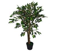 Leaf Artificial Tree/Plant, Dark Green Ficus, 90cm