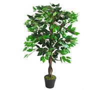Leaf Artificial 110Cm Large Artificial Bushy Ficus Tree, Green