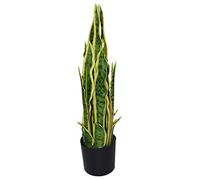Leaf Artificial Tropical Snake Plant, 55cm Sansevieria, Yellow-green