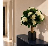 Leaf Artificial White Hydrangea Plant Potted 75cm Bush Botanik Leaf White