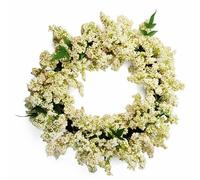 55cm Artificial Hanging White Berries Wreath Leaf Green One Size