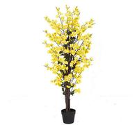 Leaf Artificial Yellow Blossom Tree Plants 120Cm 4Ft