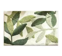 Leaf Bath Mat, 16 X 24 Inch Soft Water Absorbent Quick Dry Green Bath Mat, Non Slip Cute Bathroom Rugs, Washable Bath Mats for Bathroom Shower Tub Floor 1PACK