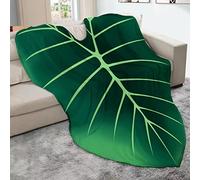 Leaf Blanket Plant Throw Blankets Soft Plush Flannel Giant Leaf Shaped Blankets Comfortable Kids or Adults for Couch Bed Sofa Decorative Great Gifts (Green Leaves)