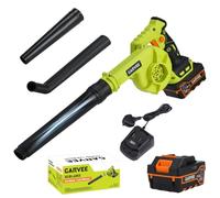 Leaf Blower Cordless, 20V Upgraded Brushless Lightweight Turbine | 6 Speed Adjustable, 4.0Ah Battery with Fast Charger, 3-Piece Extension Tubes for Leaves, Snow Dust Removal, for Lawn, Patio