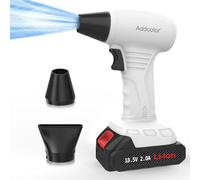 Leaf Blower Cordless, Portable Handheld Blowers with 18.5V 2.0Ah Battery and Charger, Electric Leaf Blower for Dust Snow Blowing, Lawn Care, Patio, White