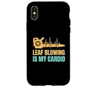 Leaf Blowing Is My Cardio Funny Landscaping Worker Case for iPhone X/XS