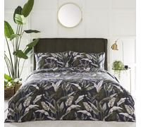 Leaf Botanical Palm Duvet Set Olive Green Khaki Black Quilt Cover Bedding Double