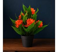 Leaf Botanik 18cm Orange Artificial Flowering Plant Leaf Orange