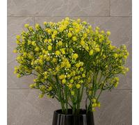 Leaf Botanik 55cm Yellow Artificial Flower Stems Pack of 6 Leaf Yellow