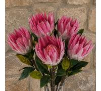 Leaf Botanik 65cm Pink Artificial Flower Stems Pack of 6 Leaf Pink