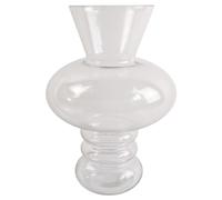 Leaf Bubble Clear Glass Vase 35cm in White Leaf White