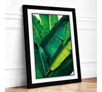 Leaf Canopy Tropical Framed Wall Art Print A3 Black