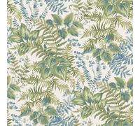 Holden Decor Leaf Canopy Botanical Wallpaper, Cream/Sky Blue/Green (14482) | Wallcovering for living room, dining space and hallway, hand-painted leaves, layered tapestry, matte finish, paste-the-paper