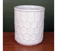 Leaf Ceramic Indoor Cachepot Planters, White Honey, 16cm