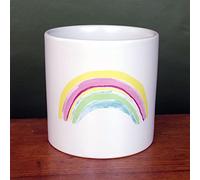 Leaf Ceramic Indoor Cachepot Planters, White Rainbow