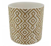 Leaf Ceramic Planters, 12cm Grey Geometric