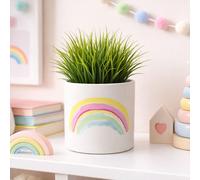 Leaf Ceramic Rainbow Multicolour Ceramic Planter 12cm in Pink Leaf Pink
