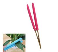 Leaf Cleaning Tongs House Plant Leaf Cleaning Tongs Leaf Cleaning Tools with Removable, Portable Double-Sided Plant Cleaner Brushes, Washable Reusable Microfiber Cleaner (Pink)