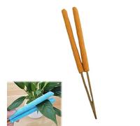 Leaf Cleaning Tongs House Plant Leaf Cleaning Tongs Leaf Cleaning Tools with Removable, Portable Double-Sided Plant Cleaner Brushes, Washable Reusable Microfiber Cleaner (Orange)