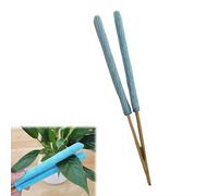 Leaf Cleaning Tongs House Plant Leaf Cleaning Tongs Leaf Cleaning Tools with Removable, Portable Double-Sided Plant Cleaner Brushes, Washable Reusable Microfiber Cleaner (Light Blue)