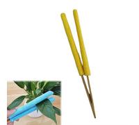 Leaf Cleaning Tongs House Plant Leaf Cleaning Tongs Leaf Cleaning Tools with Removable, Portable Double-Sided Plant Cleaner Brushes, Washable Reusable Microfiber Cleaner (Yellow)