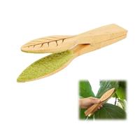 Leaf Cleaning Tongs with Wooden Handle - Double-Sided Plant Leaf Cleaner with Microfiber Dust Remover for Indoor Plants, Reusable Leaf Dusting Tool for Plant Care
