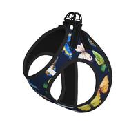 Leaf Colorful Butterfly Print Reflective No Choke Pet Vest Harness,Adjustable Soft Padded Dog Harness With Easy Control Handle