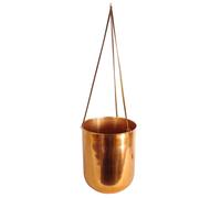 Leaf Copper Hanging Planter Leather Straps Modern Contemporary 18 x 22cm Botanik | Size: 18 x 22 cm Leaf Copper 18 x 22 cm