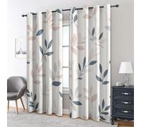 Leaf Curtains Bedroom, 46x72 - Modern Plant Blackout Curtains & Decor, Living Room, Eyelet Patterned Window Drapes, 72 Inch Drop 2 Panels （Y524）