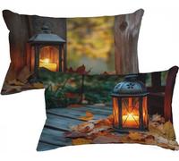 Leaf Cushion Covers 40 x 60 Small Cushion Simplicity Decorative Pillows Set of 2 Linen Breathable Durable & Fade-Resistant Throw Pillow Covers with Invisible Zipper for Sofa Room Bedroom Decor X-307