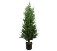 Leaf Cypress Cedar Topiary Tree Artificial 120cm Realistic Plant Botanik in Green Leaf Green