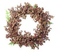 Leaf Design Artificial Berry Wreath, Black, 55cm