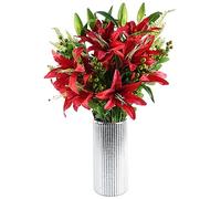 Leaf Design Artificial Flower Display with Vase