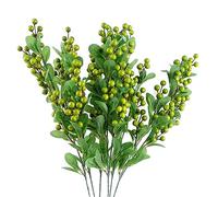 Pack of 6 x 70cm Artificial Green Berry Spray